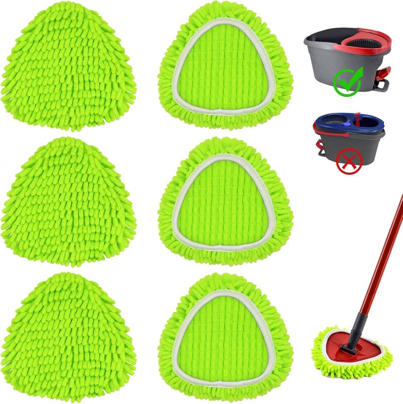 GFRED 6 Pack Mop Head Replacement Compatiable with Ocedar EasyWring Mop,Mop Heads Refill for Easywring Spin Mop 1 Tank System - Microfiber Chenille, Easy to Replace,Deep Floor Cleaning and Machine Washable - Image 1
